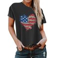 thumbnail image 1 of Birdeem T-Shirt pour Femmes d'Été Décontracté Ample Imprimé Fête de l'Indépendance à Col Rond à Manches Courtes, 1 of 1