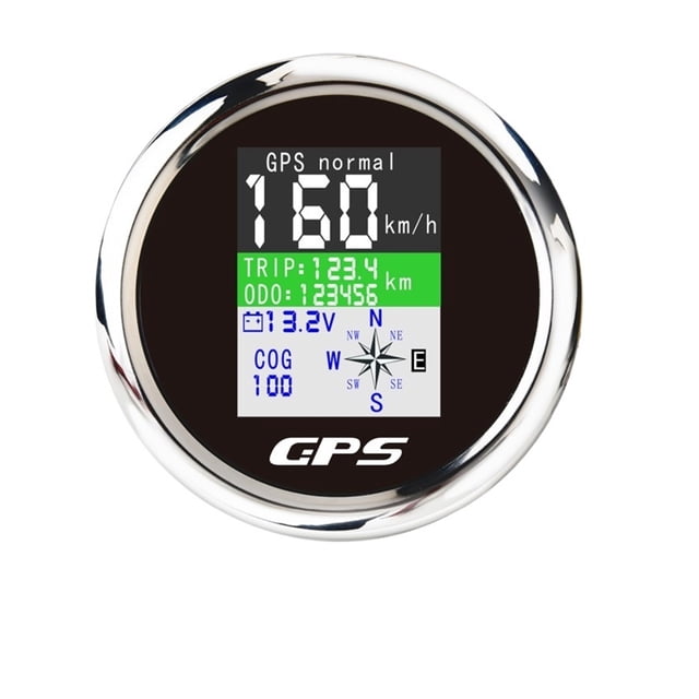85mm Digital GPS Speed Gauge MPH Knots Km/h Adjusted Speedometer With Antenna Volt Meter Set For Boat Car Motorcycle Odometer ,Universal Compatibility