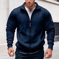 thumbnail image 2 of Chandail à Fermeture à Glissière pour Homme, Chandail Sans Capuche, Élégant, Col en V, Poche, Fermeture Éclair avant, Veste Décontractée pour Tous les Jours, 2 of 4