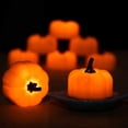 thumbnail image 1 of NAOJIE 12 Pack Pumpkin Tea Lights Fall Decorations,LED Orange Pumpkin Lights Flame Less Candles Battery Operated Halloween Pumpkins Flickering Candles for Thanksgiving Table Decor(A), 1 of 5