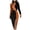 Orange, variant on Bodycon Club Dresses for Women Long Sleeve Color Block Dress with High Slit V Neck Evening Party Dress