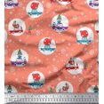 thumbnail image 1 of Soimoi Poly Georgette Fabric Gift Box,Car & Santa Christmas Print Fabric by Yard 42 Inch Wide, 1 of 3