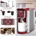 thumbnail image 2 of SIFENE Cafetière 3 en 1 à Portion Individuelle : Machine à Café Compatible avec Capsules K-Cup et Café Moulu, Cafetière Instantanée, Infuseur à Thé - Réservoir d'Eau Amovible de 50 Oz, 120 V 1150 W, Rouge, 2 of 12