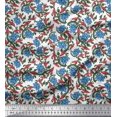 thumbnail image 1 of Soimoi Tissu Satin Modal Feuilles & Lotus Imprimé au Mètre 42 Pouces de Large, 1 of 3