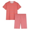 thumbnail image 4 of Ensemble de Pyjama pour Femmes, Haut à Manches Courtes en Laitue Unie avec Short, Ensemble de Pyjama, Cadeaux pour Femmes, m, 4 of 5