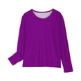 thumbnail image 4 of RXIRUCGD Chemises à Manches Longues pour Filles, Col Rond Mignon, Blouses Décontractées Élégantes, Violet, Taille : 9 Ans, 4 of 7