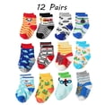 thumbnail image 2 of Zanarzt Chaussettes pour Tout-Petits Chaussettes pour Enfants Lot de 12 Chaussettes Unisexes pour Bébé et Tout-Petit Chaussettes Antidérapantes pour Plancher Fille Garçon à Imprimés de Dessins Animés Rouges,0-12 Mois, 2 of 6