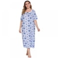 thumbnail image 4 of Chemise de Nuit Longue à Imprimé pour Femmes Grande Taille TG-4TG, 4 of 5