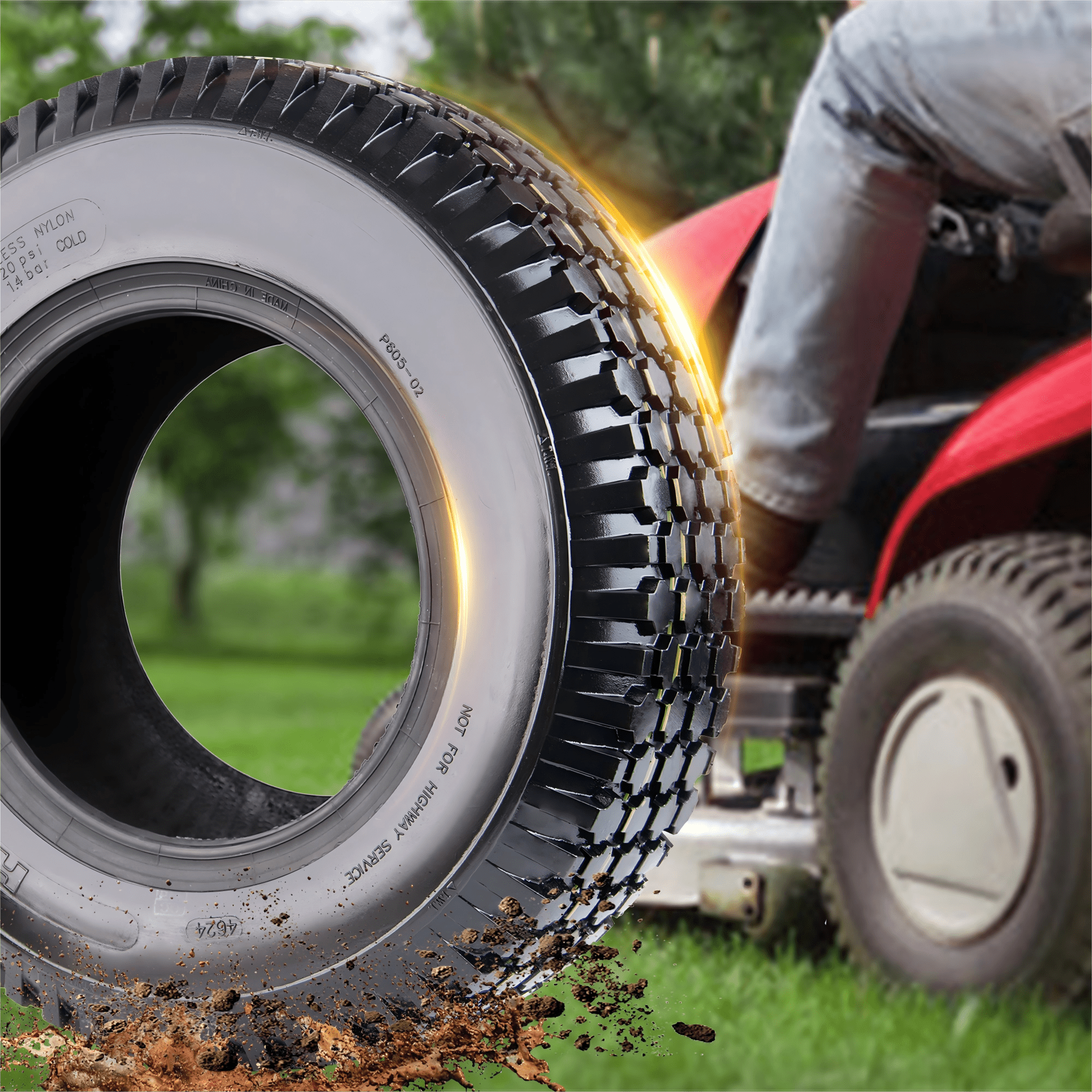 Hi-Run SU14 Stud 4.10/3.50-4 2PR Wheelbarrow Tire