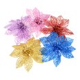 thumbnail image 3 of 10pcs Simulated Christmas Artificial Flowers Plastic Decorative Flowers for Christmas Tree (Gold), 3 of 5
