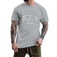 thumbnail image 1 of BOBOGOJP T-Shirts Graphiques pour Hommes en Coton à Col Rond avec Manches Courtes (Gris, 3TG), 1 of 4