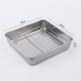 thumbnail image 2 of Plat de Cuisson en Acier Inoxydable Plateau pour Rôtir la Dinde avec Grille de Refroidissement Cuisine Bbq Gâteau 24 cm, 2 of 8