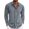 thumbnail image 1 of TIMIFIS Chemises Décontractées pour Hommes à Boutons, Mode d'Automne, Manches Longues, Col Rabattu, Blouse, Nouvelles Chemises Habillées Régulières Unies, 1 of 5