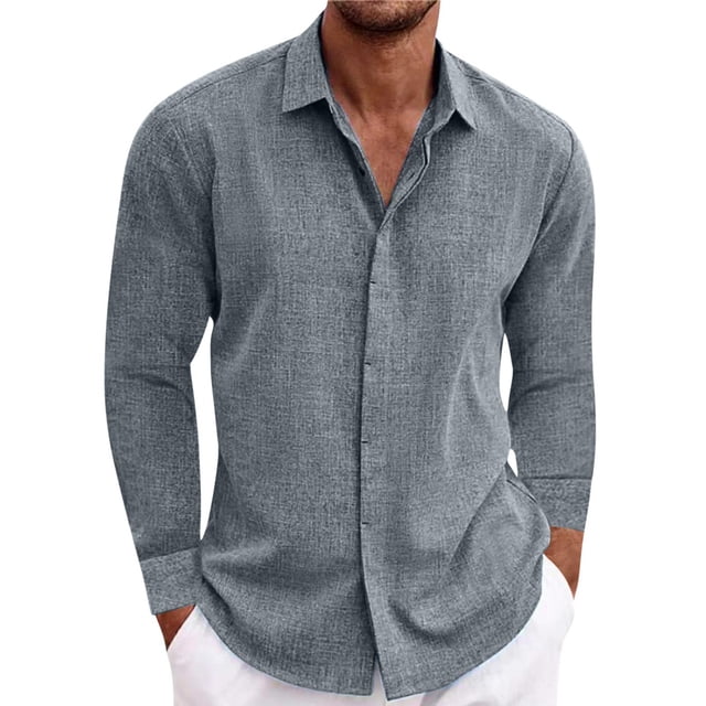 TIMIFIS Chemises Décontractées pour Hommes à Boutons, Mode d'Automne, Manches Longues, Col Rabattu, Blouse, Nouvelles Chemises Habillées Régulières Unies