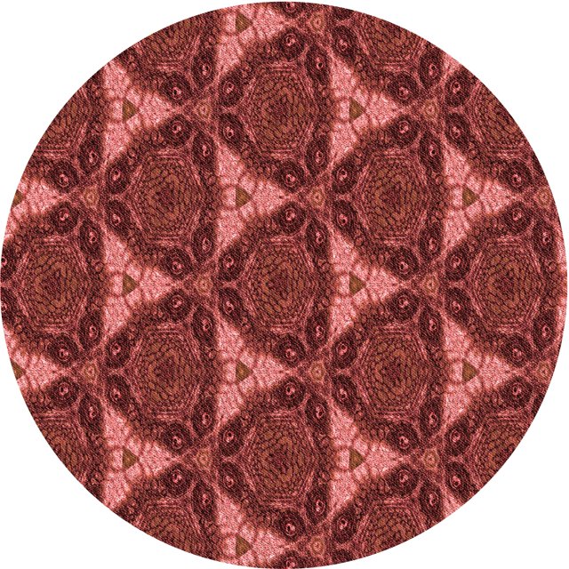 Ahgly Tapis Rond Lavable en Machine Intérieur Transitionnel Orange, 6 Pieds Rond