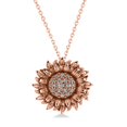 thumbnail image 1 of Sunflower Diamond Pendant Necklace 14k Rose Gold (0.19ct), 1 of 5