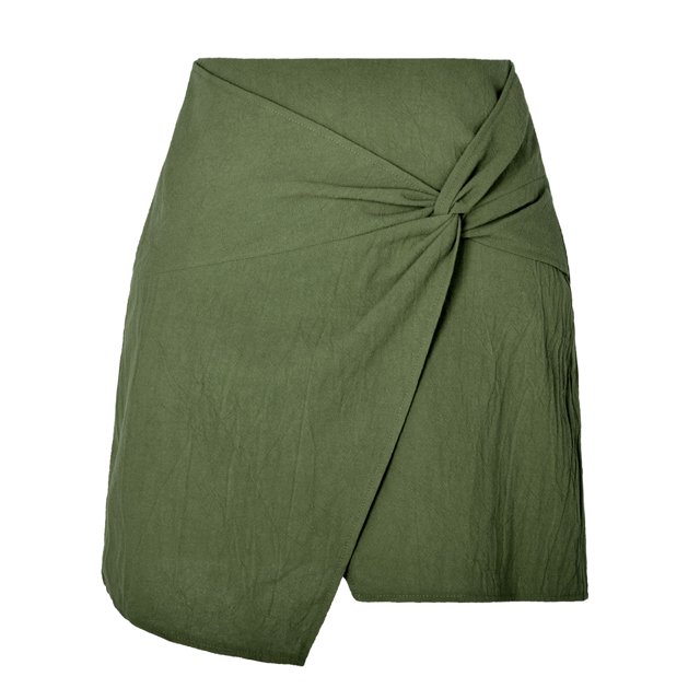 B91xZ Jupes Taille Haute pour Femmes Jupe Midi Longue Extensible avec Poches, Vert m