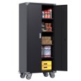 thumbnail image 1 of Aobabo Armoire de Rangement Roulante Verrouillable 72 Pouces avec Étagères Ajustables, Noir, 1 of 7