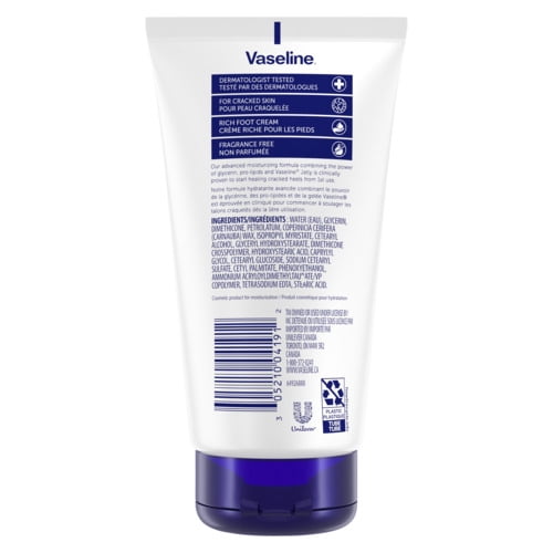 Vaseline Crème pour les Pieds Secours pour Talons Craquelés Non Parfumée, 150 ml