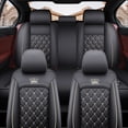 thumbnail image 3 of Maidao Car Seat Covers Leather for Lexus for RX/Harrier 1999-Present 5 Seats Waterproof Soft Front Rear Cushion Protector Black and Beige, 3 of 7