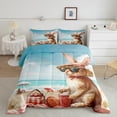 thumbnail image 3 of YST Kawaii Rabbit Comforter Set, 7-Piece, Ocean Sea Theme, Queen, 3 of 6
