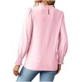 thumbnail image 4 of IROINNID Économies Polyester T-Shirt à Manches Longues pour Femmes Loisirs Col Rond Profond Uni Blouse Chemise Haut, Pink, 4 of 4