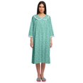 thumbnail image 1 of Moomaya Robe de Nuit Longue Jusqu'au Genou à Patte de Boutonnage pour Femmes, Imprimée, 1 of 6