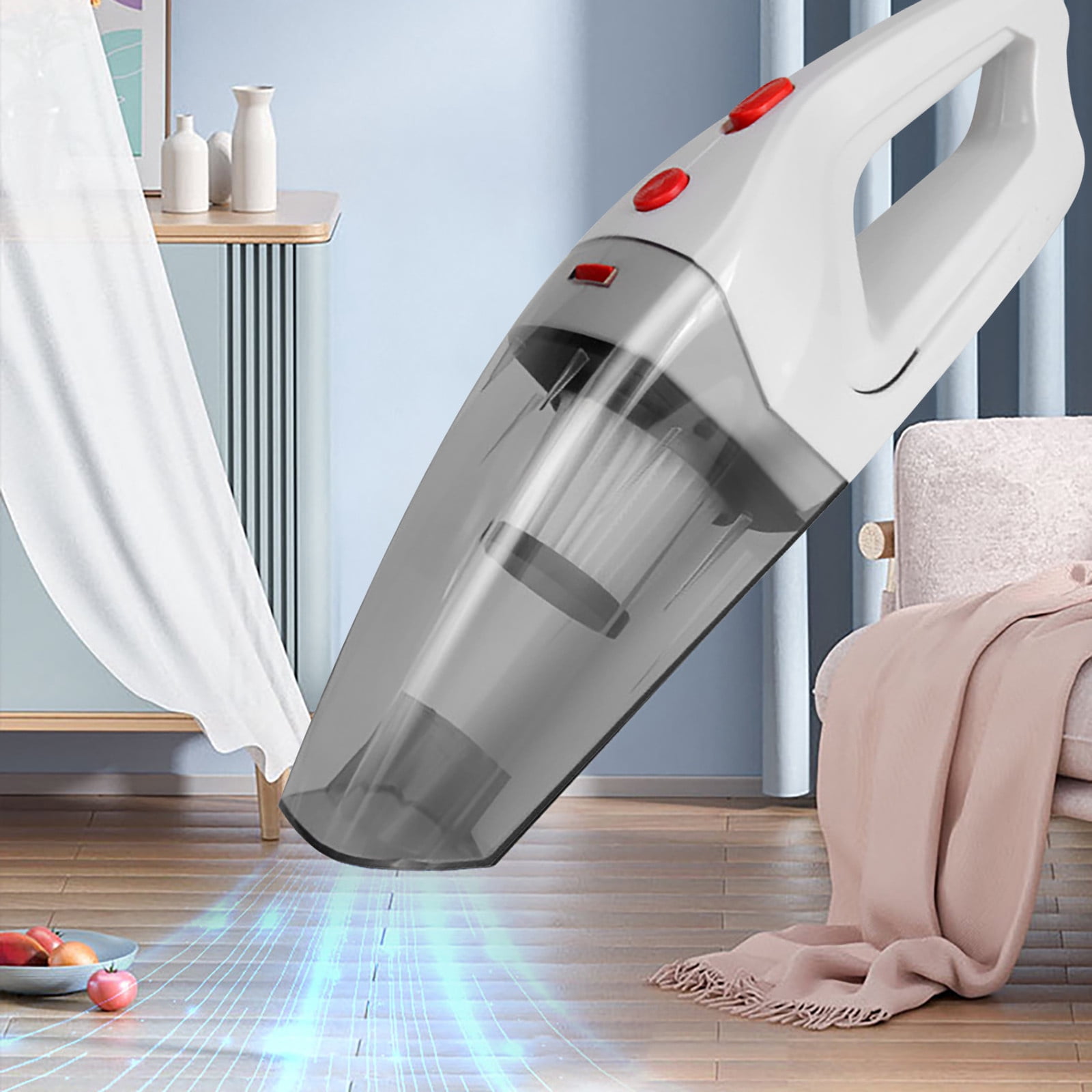 Wireless Car Vacuum Cleaner, Xinsrenus 29000Pa High Suction Handheld Vacuum, 120W Portable Car Vacuum with 60 Min Runtime, Dual-Use Cordless Vacuum for Car Home, Black, White