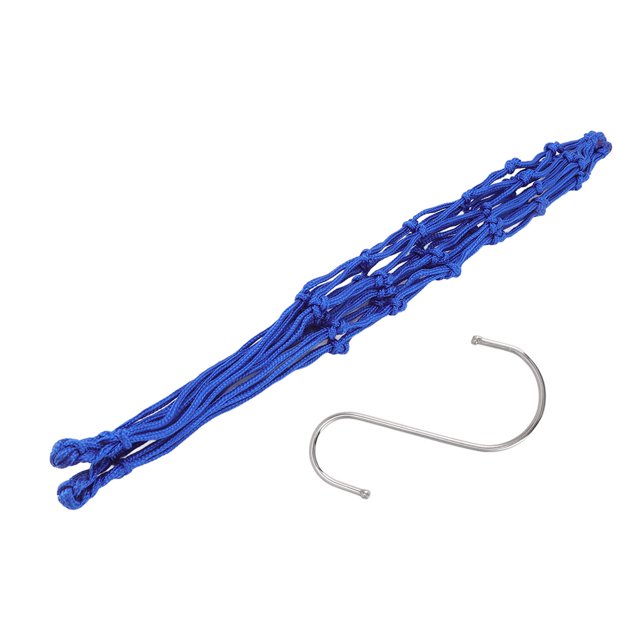 Chicken Vegetable String Bag, Poultry Feeding Mesh Bag Nylon Material Tensile Large Space With Hook For Chicken Coop Blue