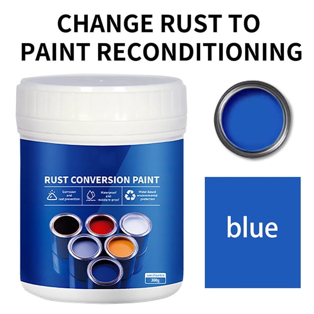 Peinture Convertisseur de Rouille à Base d'Eau pour Surfaces Métalliques, 300 g - Prévention de la Rouille Résistante aux Intempéries pour Tuiles d'Acier Colorées, Meubles et Équipements en Fer