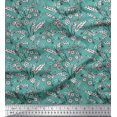 thumbnail image 1 of Soimoi Rayon Fabric Leaves & Floral Block Print Sewing Fabric Yard 56 Inch Wide, 1 of 3