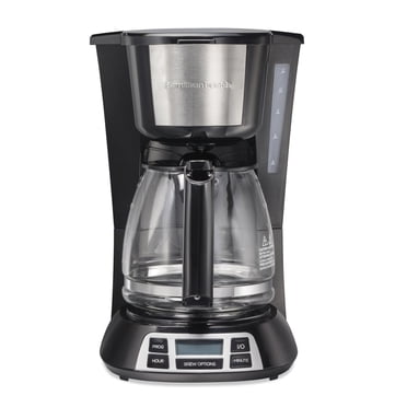 Hamilton Beach Cafetière programmable 12 tasses, accents en acier inoxydable, 49630