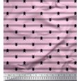 thumbnail image 1 of Soimoi Pink polyester Crepe Fabric Stripe & Beetles Insects Print Sewing Fabric Yard 52 Inch Wide, 1 of 1