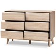 thumbnail image 3 of Baxton Studio Miren Commode Moderne à 6 Tiroirs en Chêne Clair et Gris Foncé, 3 of 10