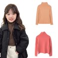 thumbnail image 3 of Qudderr Chandails pour Filles Tout-Petits 2-13 Ans Pull à Col Roulé Manches Longues Automne Hiver, 3 of 9