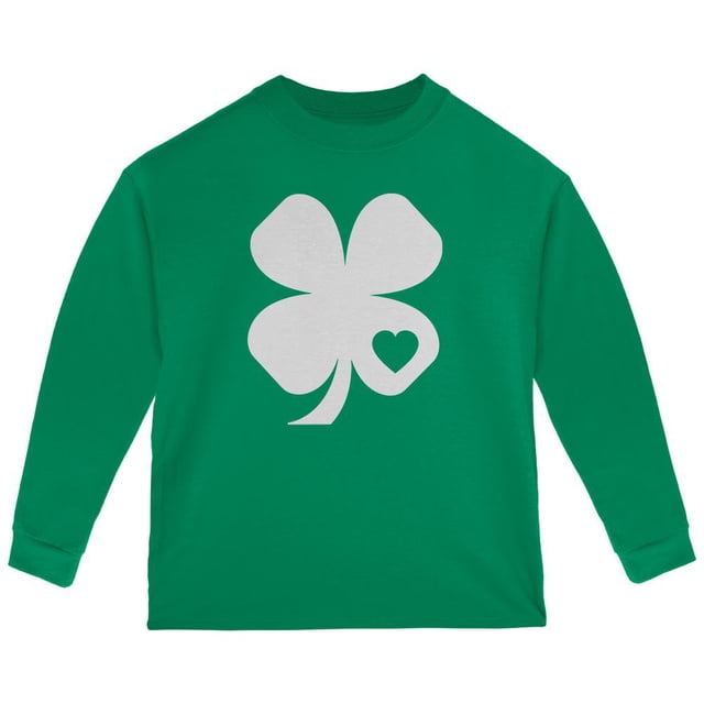 St. Patricks Day Shamrock Heart Toddler Long Sleeve T Shirt