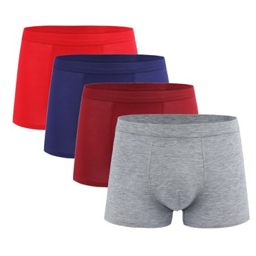 Posijego Men's Underwear 4 Pack Cotton Boxer Briefs for Men Breathable Comfortable Soft Underpants Boxers