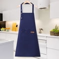 thumbnail image 4 of Long Cottons Apron Waterproof Oil Resistants Kitchen Apron For Cooking Baking Cleaning Adjustable Ties Bib Adult Unisex, 4 of 6