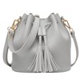 thumbnail image 1 of Milaget Kloware Bucket Shoulder Bag Drawstring Bag Purse Handbags Small Shopping Gray, 1 of 4