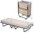thumbnail image 2 of Gymax Folding Bed Rollaway Metal Guest Bed Sleeper Made in Italy w/ Memory Foam Mattress Beige, 2 of 10