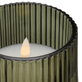 thumbnail image 2 of Bouclair Green Ribbed Glass LED Candle, 2 of 3