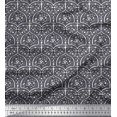 thumbnail image 1 of Soimoi Poly Georgette Fabric Leaves & Floral Block Decor Fabric Printed Yard 52 Inch Wide, 1 of 3