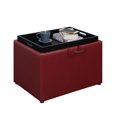 thumbnail image 2 of Convenience Concepts Designs4Comfort Accent Storage Ottoman in Red Faux Leather, 2 of 3