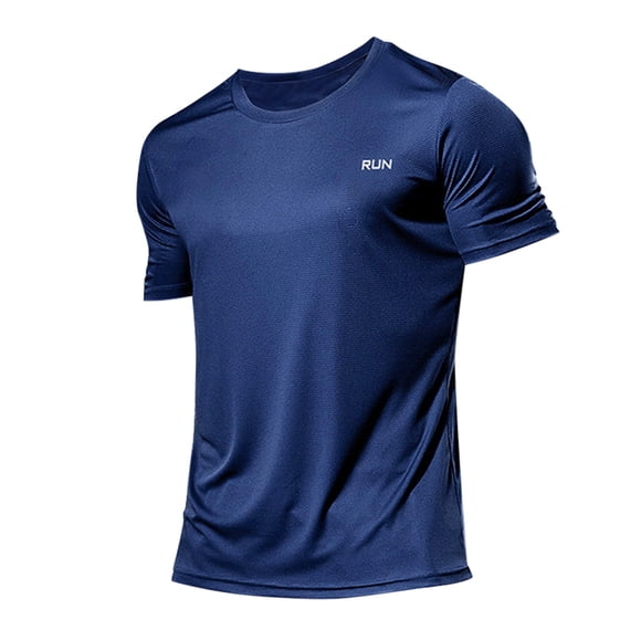 Ketyyh-chn99 Shirts for Men Solid Color Short Sleeve Tee Men's Relaxed Fit Short-Sleeve T-Shirt Blue,3XL