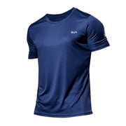 Ketyyh-chn99 T Shirts for Man Gym Golf Shirts Comfortable Short Sleeve T Shirts Breathable Relaxed Fit Loose T-Shirt Soft Classic Tee Blue,M