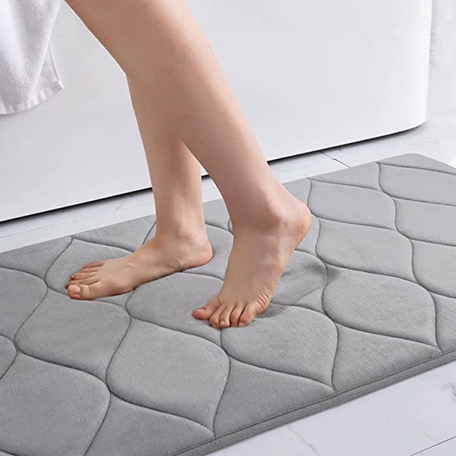 SPOORYYO Water-Absorbent Non-Slip Microfiber Bathroom Mat Machine Washable Rug for Kitchen and Living Room