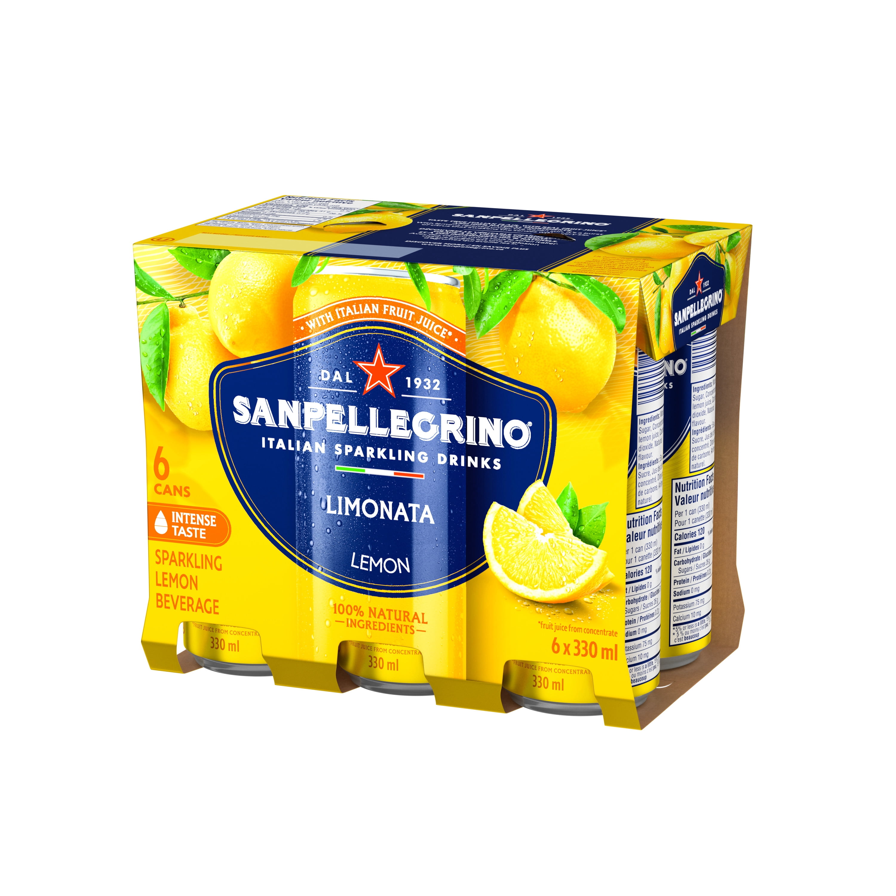 SAN PELLEGRINO Boisson pétillante aux fruits italienne Limonata, faite avec des fruits italiens