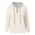 thumbnail image 4 of Yuyuzo Sweat-Shirts à Capuche pour Femmes, Col à Boutons, Manches Longues, Automne, 4 of 5