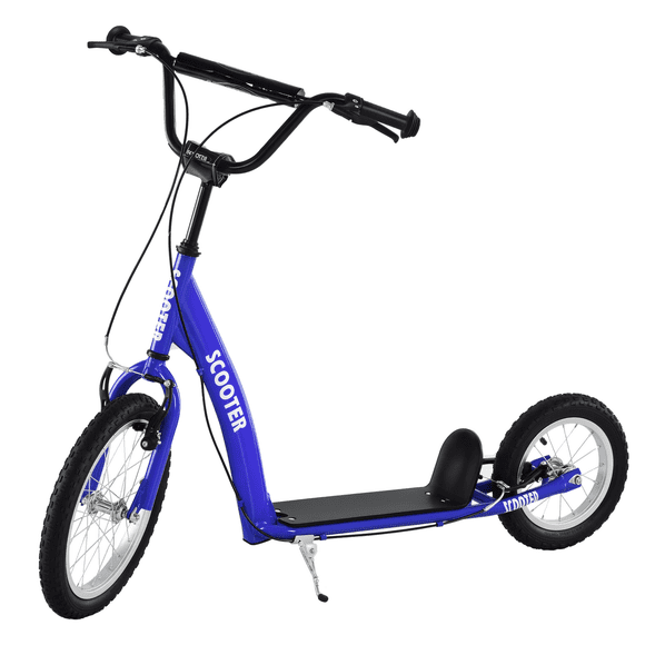 Aosom Trottinette pour Enfants avec Guidon Ajustable, Freins Doubles, Bleu