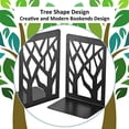 thumbnail image 3 of Black Metal Non-Slip Bookend Bracket Heavy Book End Office Book Stopper, 3 of 8